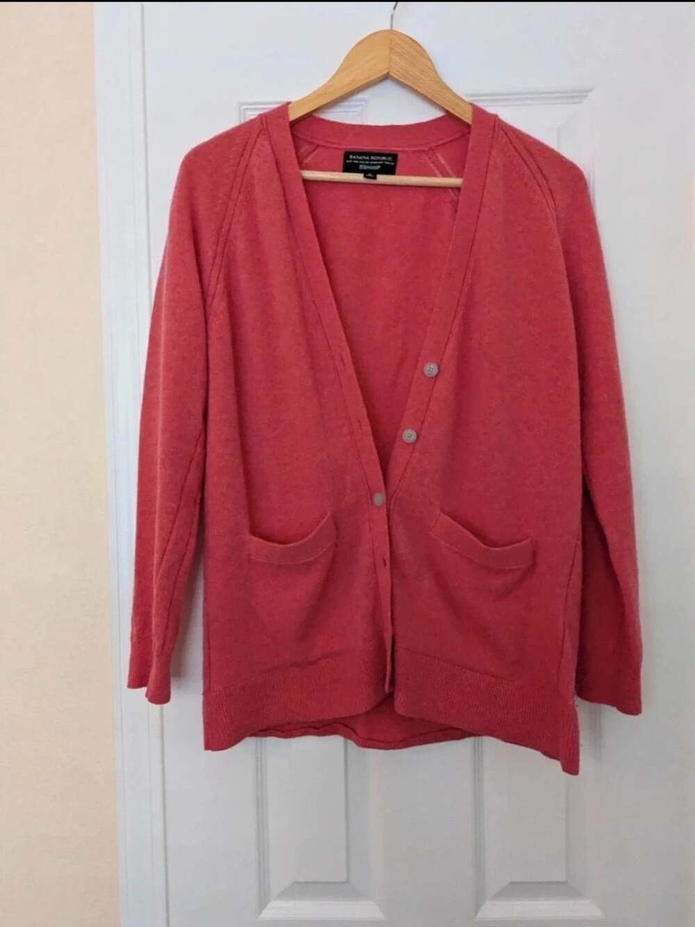 Banana Republic Coral Button Front Women's Cardigan Sweater